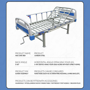 Medical <b>Bed</b> Abs <b>Bed</b> Carbon Steel Structure Hand Cranked Hospital Nursing Home Use - Product Image 4