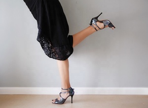 EVK314 Sepatu Dansa Wanita Kulit Berkilau Hak Tipis <span class=keywords><strong>Tango</strong></span> Latin Sol Lembut Salsa Fashion Nyaman - Product Image 5