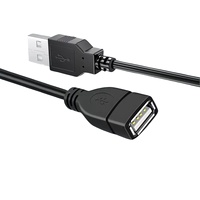 Câble d'extension USB 2.0, USB A mâle vers femelle, transfert de données et charge, avec gaine en PVC, pour ordinateur et HDTV