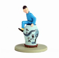 Statue en résine grandeur nature sur le thème de Tintin, sculpture de dessin animé personnalisée en FRP pour point de prise de vue, ensemble de figurines d'action en résine Tintin