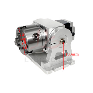 Cabezal de indexación de eje A giratorio CNC con ángulo ajustable de 100mm y 3 mordazas para fresadora CNC de marcado láser - Product Image 3
