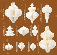 Lanterne en papier nid d'abeille 3D blanche, ornement suspendu, écologique, réutilisable, décoration intérieure, Noël, Nouvel An, fêtes