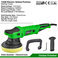 Polisseuse orbitale aléatoire à puissance électrique 720W Double action Cirage de voiture Détaillant Machine de polissage de voiture électrique Tampon Orbite 21MM