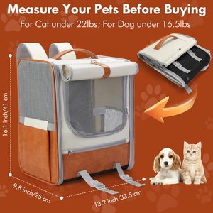 Portable Cat Pet Carrier <b>Backpack</b> <b>for</b> Medium Small Cats and <b>Dogs</b> Carry Bag Travel Mesh Airline Approved Pet Carrier <b>Backpack</b> - Product Image 5