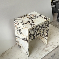 Table de chevet Calacatta sur mesure à prix d'usine avec tiroirs, meuble de chambre en pierre naturelle