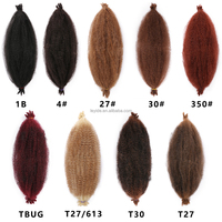 Gros Cheveux à Tresser Marley Bouclés Crépus Pré-Gonflés 16 et 24 Pouces, Extensions de Cheveux Crochet Afro Twist Pré-Séparées et Ressortantes