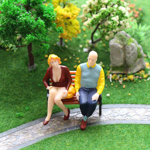 P2507x Modello Stazione Ferroviaria di G scala 1:22.5-1:25 Modello di Figura Tutti Seduti Dipinte Passeggeri Persone - Product Image 1