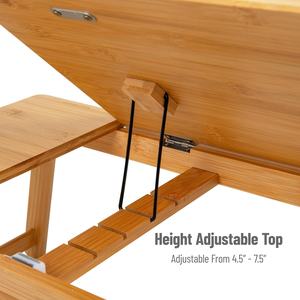 Table pour ordinateur portable en bois écologique Mind Reader Brown, 21,25 po x 13,19 po x 8,25 po, plateau pliable en bambou pour dortoir, <span class=keywords><strong>lit</strong></span> - Product Image 5