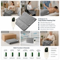 Almohadilla Térmica de Cedro, Manta Calefactora con Botones a Presión, Envoltura Portátil, Compresa Caliente, Terapia de Calor, Fisioterapia, Lavable, Apagado Automático