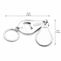Porte-clés multifonction en acier inoxydable, coupe-ongles, ouvre-bouteille, lime à ongles, porte-clés, outil multifonction de poche EDC, cadeaux personnalisés avec logo