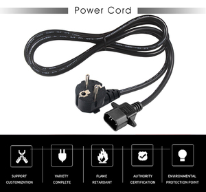 CEE 7/17 Schuko Tipo C 2 polos Cable de alimentación CA Compatible C14 VDE Cable Europa Cables de alimentación - Product Image 4