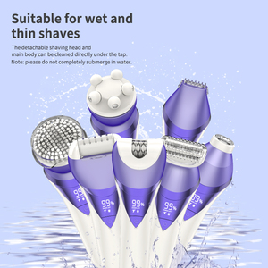 Nuovo Resuxi rasoio 727 donna 7 in 1 toelettatura Kit indolore IPX6 impermeabile rasoio per il corpo delle <span class=keywords><strong>donne</strong></span> <span class=keywords><strong>epilatore</strong></span> elettrico viola Grey - Product Image 6