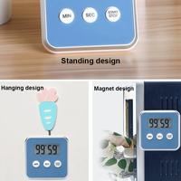 Timer Dapur Digital untuk Memasak, Mandi, Belajar, Jam Alarm - Plastik Ramah Lingkungan, Layar LCD, Desain Magnetik, Fungsi Hitung Mundur