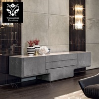 Nouvelle conception de buffet moderne de luxe en acier inoxydable et bois avec 6 tiroirs, armoire de rangement pour salon, chambre, hôtel, cuisine