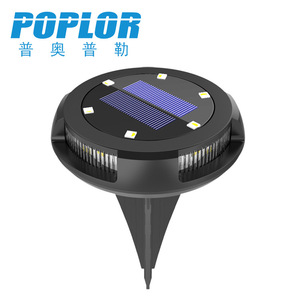 Poplor Solar Garden Light Led 10 Leds Side Light Water Resistant Outdoor Lawn Lamp With Solar Panel And <b>Battery</b> Included - Product Image 1