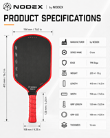 Vente flash pour raquette de pickleball NODEX en fibre de carbone personnalisée, équipements de pickleball de haute qualité