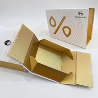 Boîte cadeau festive en carton ondulé magnétique, pliable, en forme d'avion, avec logo personnalisé, luxe premium, finition bronzée