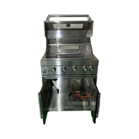 Barbecue à gaz 4 brûleurs avec brûleur latéral, en acier inoxydable thermolaqué, brûleur arrière infrarouge, dispositif de sécurité flamme, commande par bouton facile.