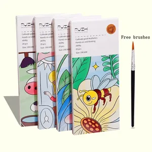 Aquarela livro de bolso colorido, livro aquarela pintura livro viagem bolso kit aquarela com tinta para crianças