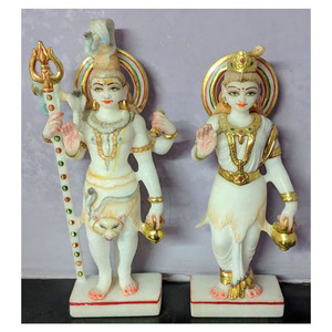 Marble Shiva Parvati Sculpture For Worship - Product Image 1