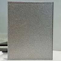 Paravent de séparation de pièce personnalisé de luxe en verre filé texturé argenté métallisé effet écorce d'orange, décoratif intérieur et sécurisé