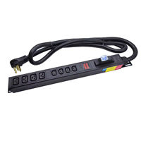 8 outlet 50A IEC C13 C19 24OV Aluminium PDU berpengukur untuk pusat Data kabinet Server 50 Amp L6-50P Plug DENGAN Metal Miner PDU