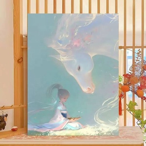 Kit de Pintura Digital de Animales Hechos a Mano para Aliviar el Estrés, Kit de Pintura Acrílica en Lienzo para Principiantes, para Decoración de Paredes Creativa - Product Image 6