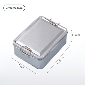 Trong kho Chất lượng cao rỗng Bạc tráng miệng sô cô la Snack <span class=keywords><strong>container</strong></span> thực phẩm hình chữ nhật khóa kim loại trà hộp thiếc với nắp - Product Image 6