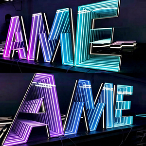 Enseigne néon LED découpée en lettres, multicolore, texte statique, alimentation par prise, fixation murale, décoration intérieure, utilisation pour événements et fêtes - Product Image 1