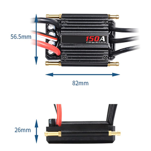 Contrôleur de vitesse électronique sans balais étanche 150A ESC 2-6S avec BEC 5.5V/5A, connecteur XT90 et connecteur banane 6.0mm pour bateau - Product Image 6