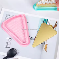 Boîte à gâteau triangulaire jetable écologique personnalisée en PET 0,3 mm, emballage pour tranches de cheesecake, couvercle transparent, marque TIANCHOU
