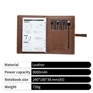 สมุดบันทึกพร้อมเครื่องคิดเลข พาวเวอร์แบงค์สำหรับธุรกิจ  พร้อมโลโก้ - Product Image 3