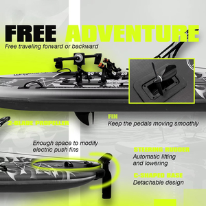 Kayak Pedal Tiup untuk Memancing, Desain Lebar 122 untuk Stabilitas, Ringan, Dapat Dilipat, Mudah Digunakan untuk Memancing - Product Image 5
