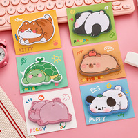 Bloc de Notas Autoadhesivas para Estudiantes, Bloc de Notas Pequeño y Portátil, Notas Creativas, Papel con Adhesivos Reutilizables, Pequeños Animales Acostados, Lindos