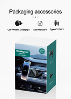 Chargeur de voiture magnétique 15W Chargeur de voiture sans fil rapide pour iPhone 16 Pro, Support de téléphone magnétique pour téléphones mobiles pour iPhone 17