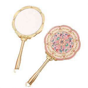 New Chinese Ancient Style Guochao Embossed Personalized Silver <b>Handheld</b> Metal Makeup <b>Mirror</b> Cultural Creative Portable Souvenir - Product Image 3