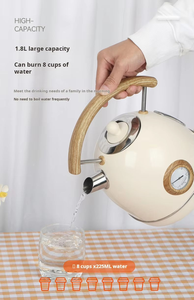Factory Hot Selling UK Style Household Electric Stainless Steel Dome <b>Kettle</b> with Thermometer - Product Image 3
