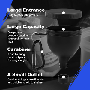 Alta calidad 50ml 100ml 150ml Protein Powder Holder Contenedor Embudo de proteína para botellas de agua de coctelera - Product Image 3