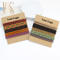 Vente en gros logo personnalisé cheveux cravate bracelet spirale rétro tissé à la main boho élastique cheveux cravates pour les filles