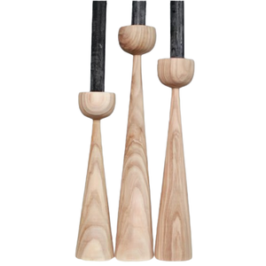 Candelabros de madera de mango hechos a mano, candelabros de madera, candelabros de pilar de madera decorativos de primera calidad, hogar, sala de estar - Product Image 4