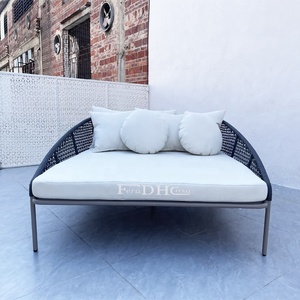 Chaises longues d'extérieur imperméables, meubles <span class=keywords><strong>de</strong></span> <span class=keywords><strong>jardin</strong></span>, canapé-<span class=keywords><strong>lit</strong></span> en corde moderne pour patio et piscine - Product Image 4