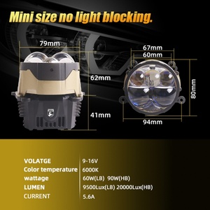 ไฟรถยนต์ Sanvi Super Bright LED แบบ Bi-LED โปรเจคเตอร์เลนส์ อุปกรณ์ตกแต่งรถยนต์ เลนส์ไฟหน้าแบบ Bi-LED - Product Image 5