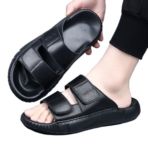 Sandales d'extérieur luxueuses en faux daim à bout ouvert pour hommes, haut de gamme, antidérapantes, légères, durables et respirantes - Product Image 1