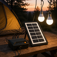 Kit d'éclairage solaire LED 3W pour camping, lampes à panneaux solaires, batterie au lithium 6000mAh, étanche IP65, système d'éclairage pour jardin et route