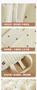 Colchoneta Plegable Portátil para Bebé <span class=keywords><strong>DOU</strong></span> YI, Diseño Coreano con Bordado de Oso, Algodón Puro Transpirable, Relleno de Fibra de Poliéster - Product Image 6