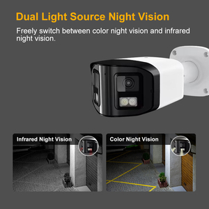 PoE <span class=keywords><strong>IP</strong></span> <span class=keywords><strong>Camera</strong></span> CCTV 4MP ống kính kép <span class=keywords><strong>Camera</strong></span> toàn cảnh <span class=keywords><strong>Bullet</strong></span> 180 độ hình ảnh phát hiện con người báo động âm thanh 2 chiều IP66 kim loại <span class=keywords><strong>Bullet</strong></span> - Product Image 5