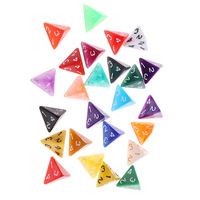 Dés en acrylique à 4 faces noir et rouge DESKJOY, dés de jeu numériques D4 pour jeux de société et DND