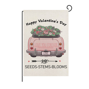 Valentine's Day Nordic Style Rectangle Garden Flag Polyester Material Pink Letter Printed Decoration for Home & Courtyard - Product Image 5
