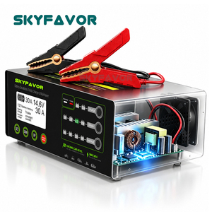 Chargeur de batterie réglable 12V 24V 30A à alimentation directe du fabricant, rapide, intelligent et universel pour batteries au plomb-acide et au lithium LiFePO4 - Product Image 4