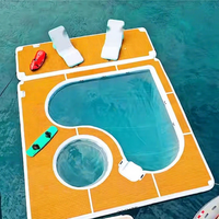 Île flottante gonflable pour adultes |   Radeau géant pour 4 personnes, plateforme flottante en PVC robuste pour piscine, lac et plage